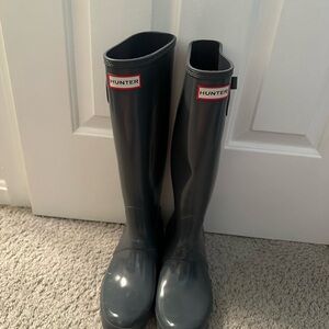 Women’s Hunter Glossy Grey Original Tall RainBoots
